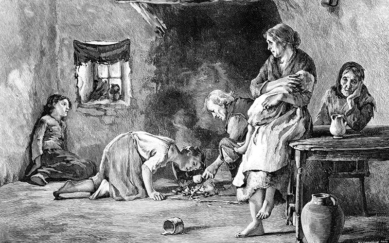 Illustration of an Irish family during the famine-James Wilson