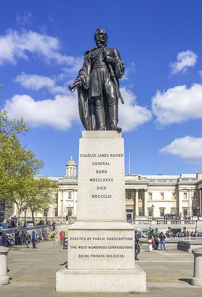 Bronze statue of Sir Charles Napier for the taking of Sindh, Trafalgar Square, London-James Wilson